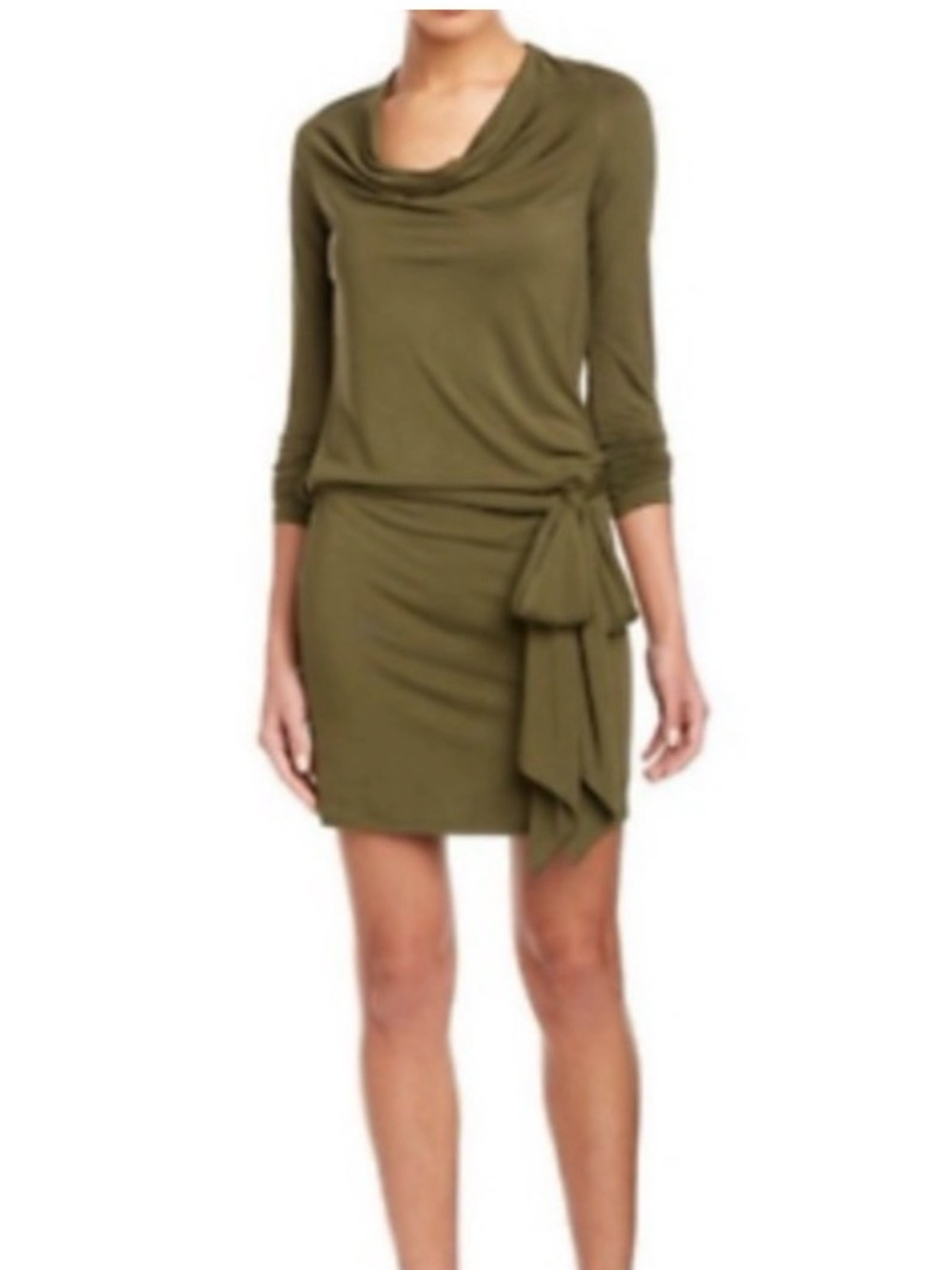 Haute Hippie Olive Backless Drape Dress: Size 4